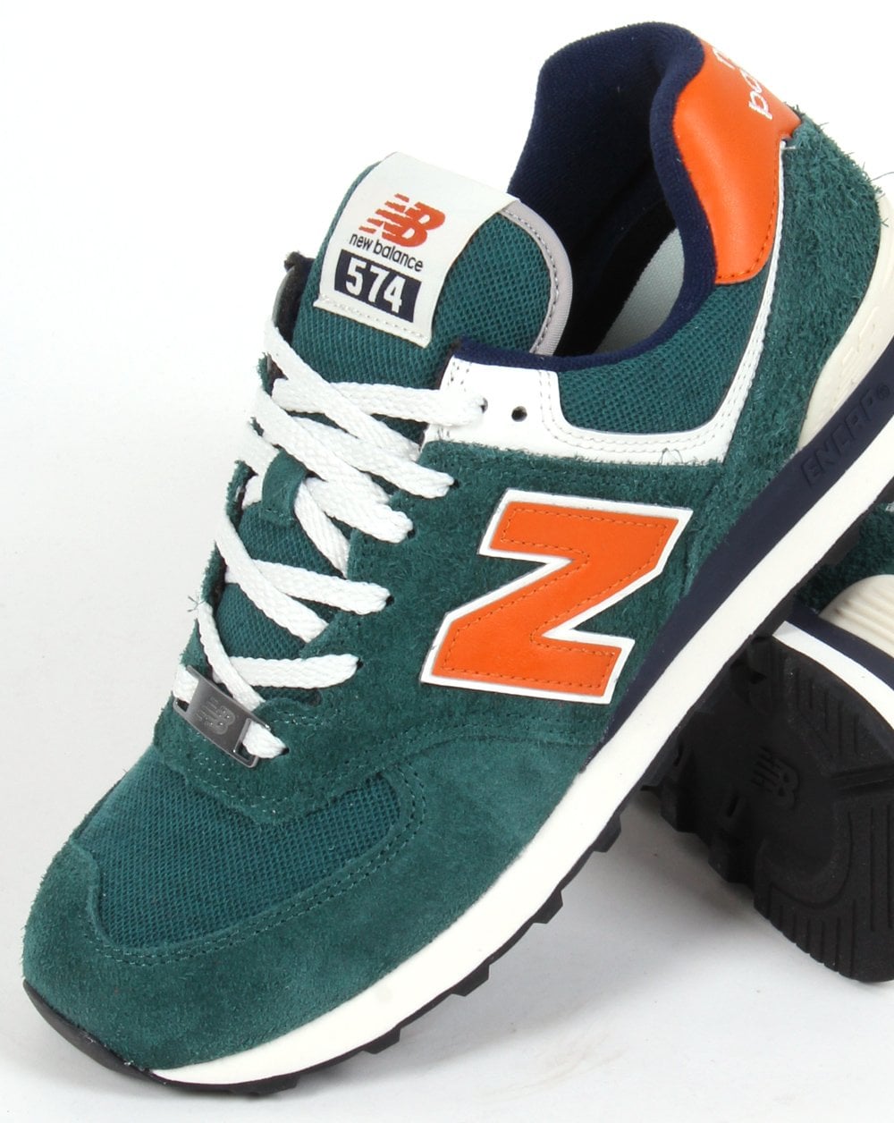 New Balance 574 Trainer Teal/White/Orange