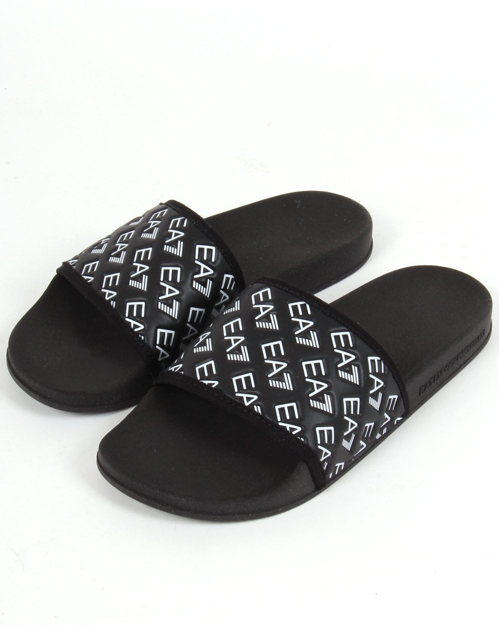 EA7 AOP Sliders Black/White