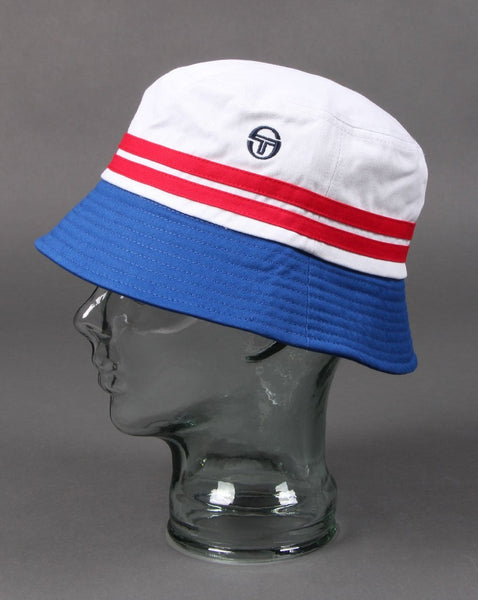 Sergio Tacchini Stonewoods Bucket Hat White/Royal Blue
