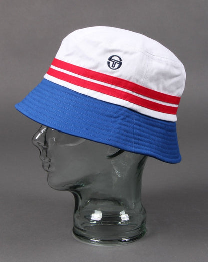 Sergio Tacchini Stonewoods Bucket Hat White/Royal Blue