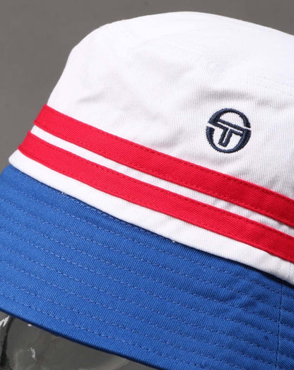 Sergio Tacchini Stonewoods Bucket Hat White/Royal Blue