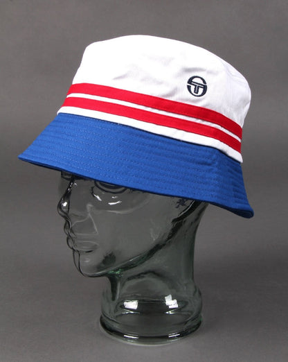 Sergio Tacchini Stonewoods Bucket Hat White/Royal Blue