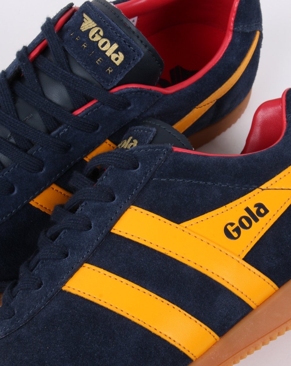 Gola Harrier Suede Trainer Navy / Golden Yellow