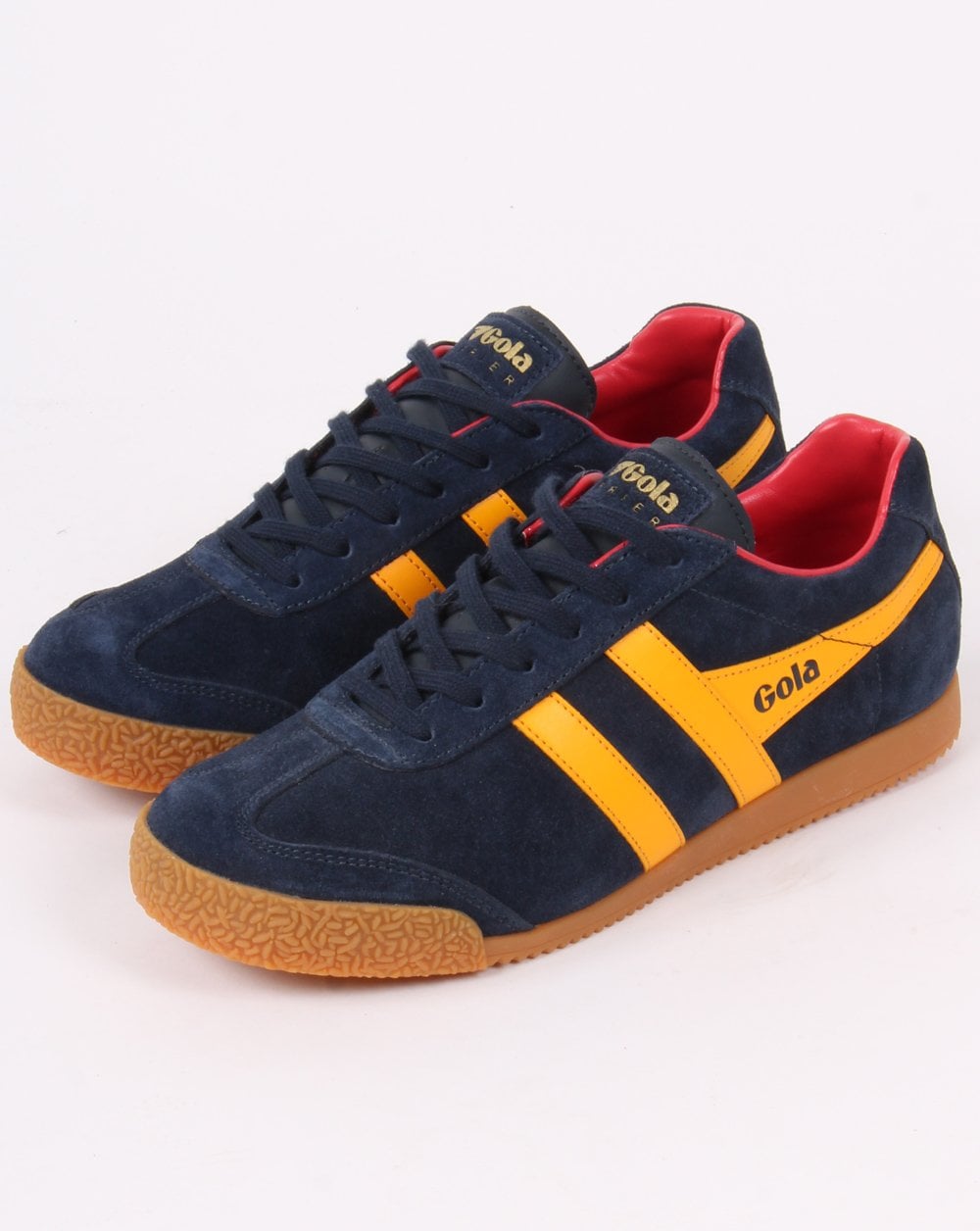 Gola Harrier Suede Trainer Navy / Golden Yellow