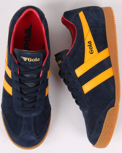Gola Harrier Suede Trainer Navy / Golden Yellow