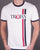 Trojan Twin Stripe Logo T Shirt White