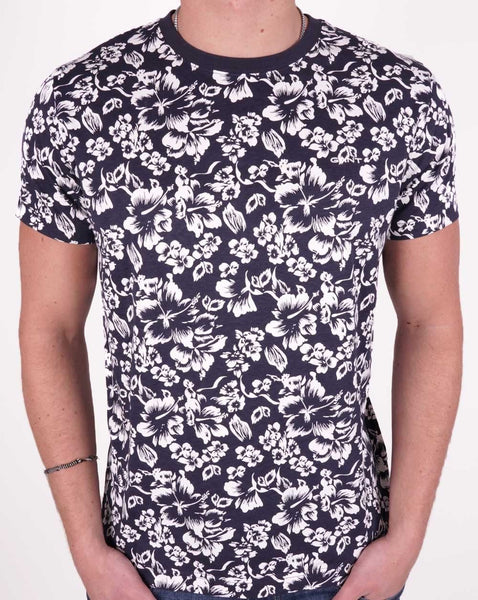 Gant Floral Print T-shirt Navy Blue