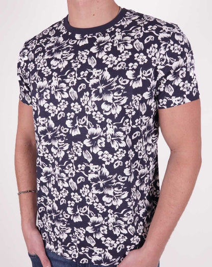 Gant Floral Print T-shirt Navy Blue