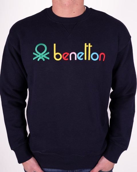 Benetton Colour Logo Sweatshirt Navy
