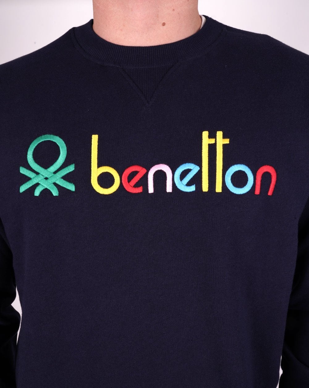 Benetton Colour Logo Sweatshirt Navy