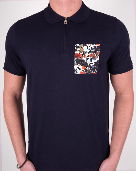 Luke Sport Zippo Polo Shirt Navy