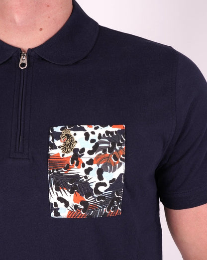 Luke Sport Zippo Polo Shirt Navy