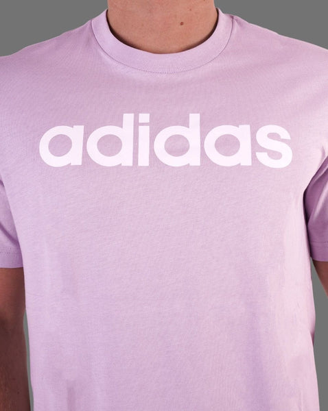 Adidas Linear Logo T Shirt Lilac/White