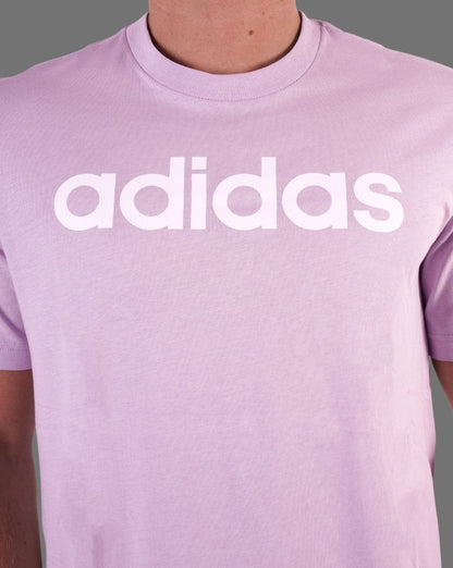 Adidas Linear Logo T Shirt Lilac/White