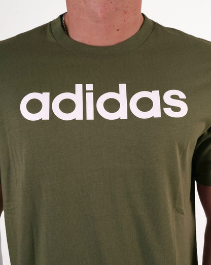 Adidas Linear Logo T Shirt Olive Green
