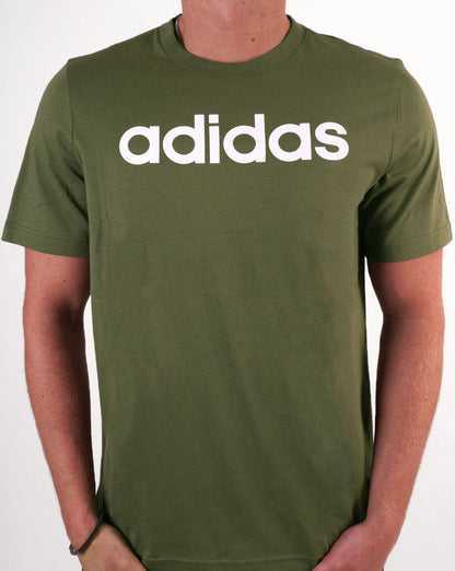 Adidas Linear Logo T Shirt Olive Green