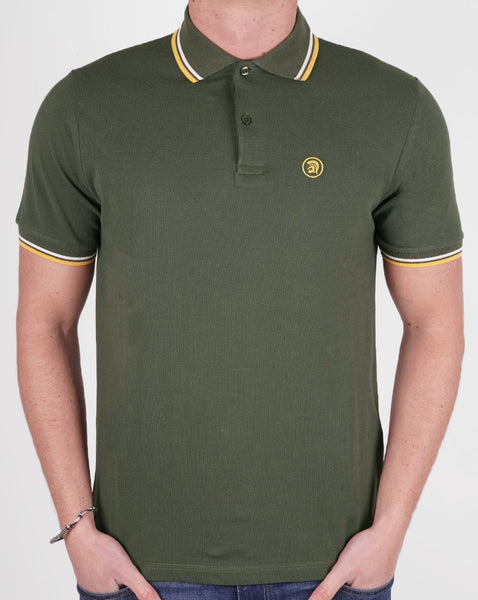 Trojan Twin Tipped Pique Polo Army
