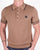 Trojan Textured Knit Polo Shirt Camel