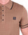Trojan Textured Knit Polo Shirt Camel