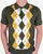 Trojan Argyle Fine Knit Polo Army/Gold