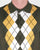Trojan Argyle Fine Knit Polo Army/Gold