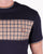 Trojan Gingham Panel T Shirt Navy