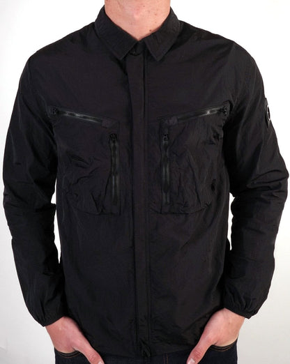 Marshall Artist Krinkle Nylon Overshirt Black