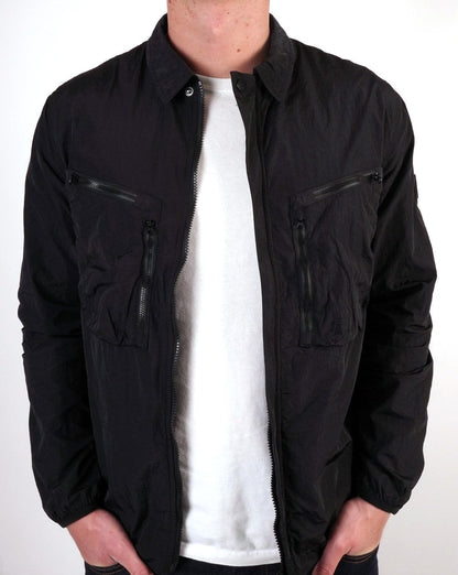 Marshall Artist Krinkle Nylon Overshirt Black