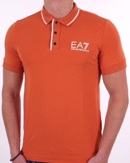 EA7 Tennis Club Polo Shirt Dark Orange