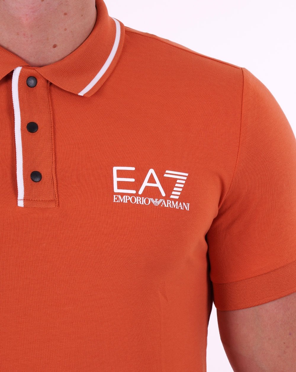 EA7 Tennis Club Polo Shirt Dark Orange