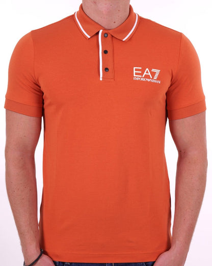EA7 Tennis Club Polo Shirt Dark Orange