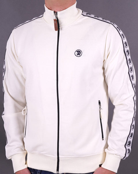 Trojan Taped Track Top Ecru