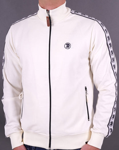 Trojan Taped Track Top Ecru