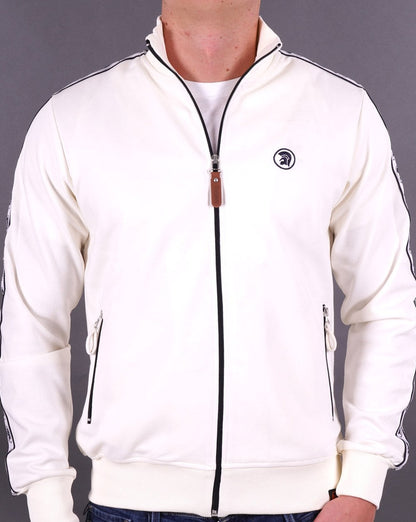 Trojan Taped Track Top Ecru
