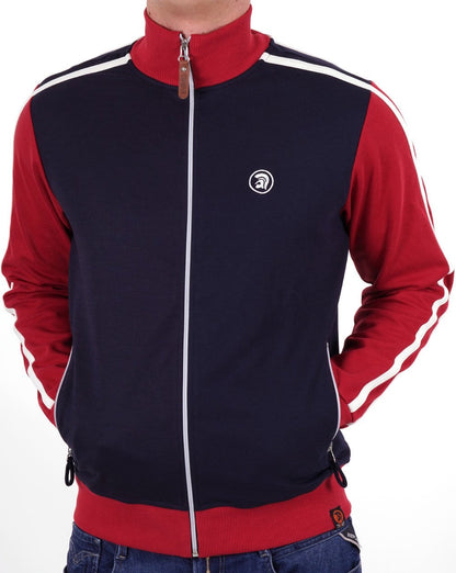 Trojan Plain Panel Track Top Navy/Red