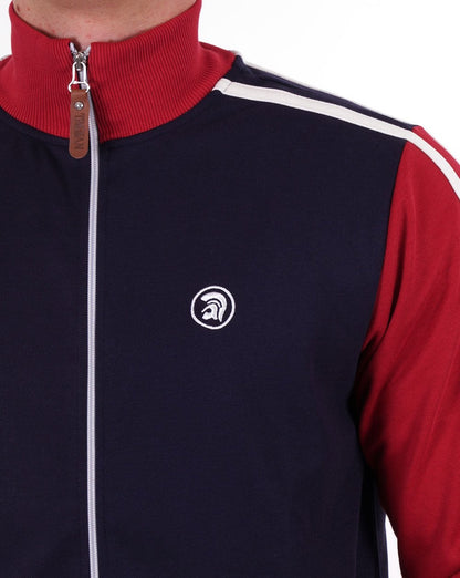 Trojan Plain Panel Track Top Navy/Red