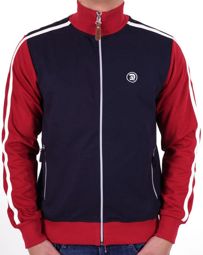 Trojan Plain Panel Track Top Navy/Red