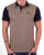 Trojan Gingham Check Panel Polo Navy/Camel
