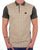 Trojan Gingham Check Panel Polo Army Green/Gold
