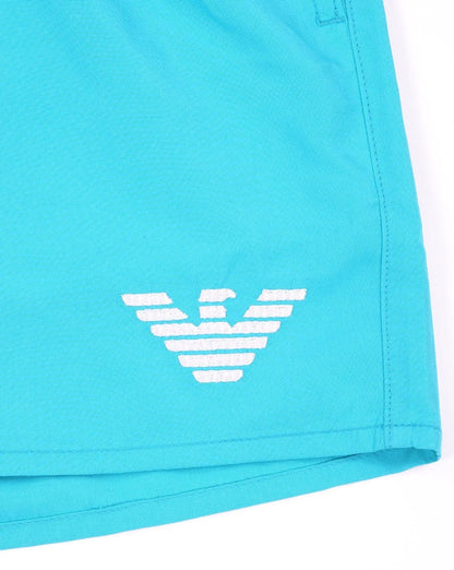 Emporio Armani Eagle Logo Swim Shorts Turquoise