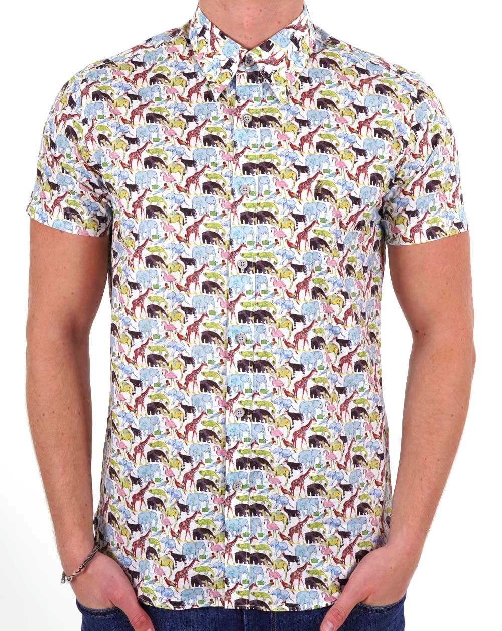 Gabicci Vintage Revlo Animal Print SS Shirt