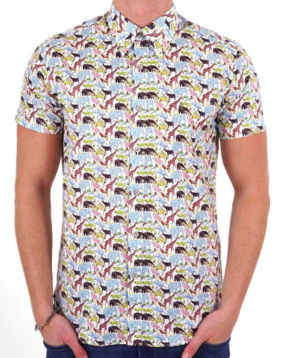 Gabicci Vintage Revlo Animal Print SS Shirt