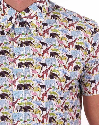 Gabicci Vintage Revlo Animal Print SS Shirt