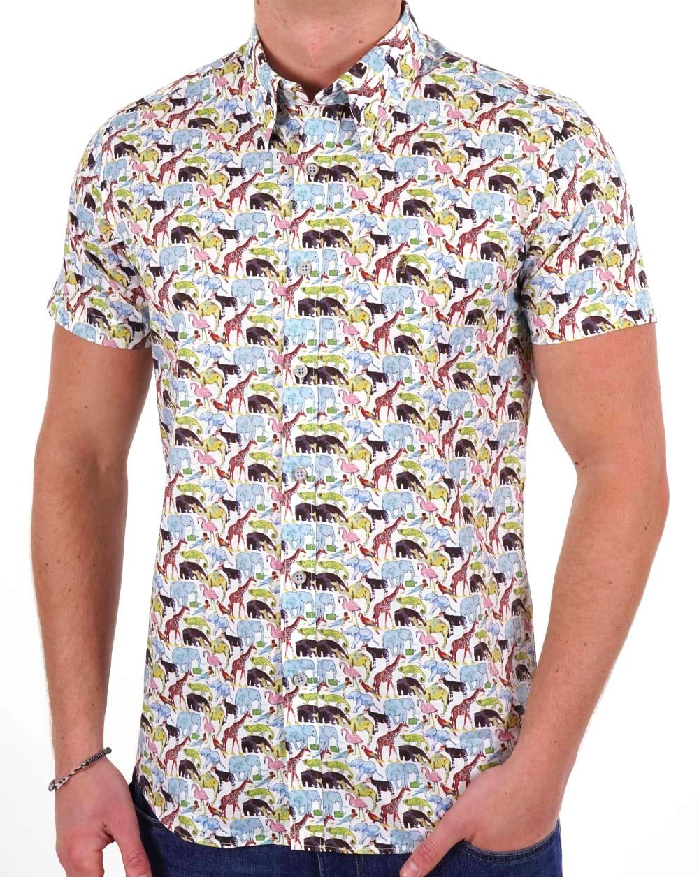 Gabicci Vintage Revlo Animal Print SS Shirt