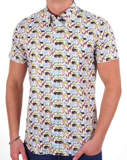 Gabicci Vintage Revlo Animal Print SS Shirt
