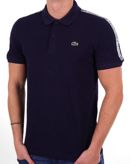 Lacoste Taping Pique Polo Shirt Navy
