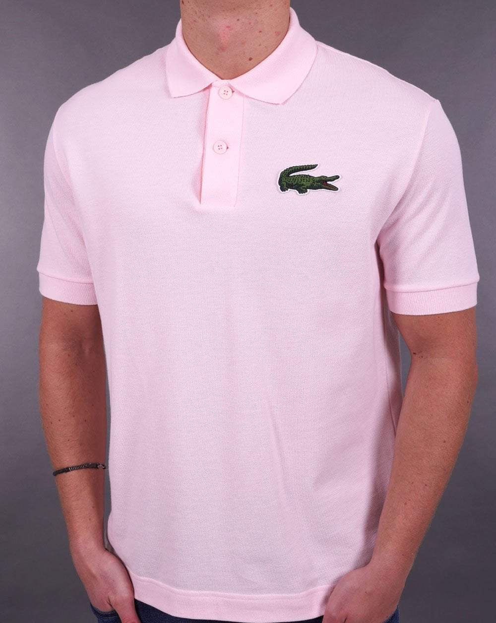 Lacoste Large Croc Polo Shirt Pink