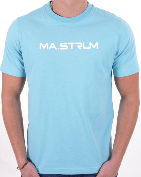 Ma.strum Chest Print T-shirt Sea Blue