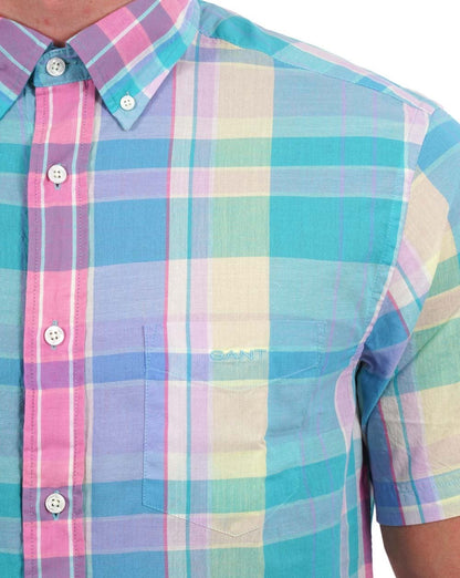 Gant Madras Short Sleeve Shirt Pink