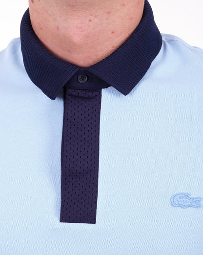Lacoste Contrast Collar Polo Shirt Sky Blue/Navy